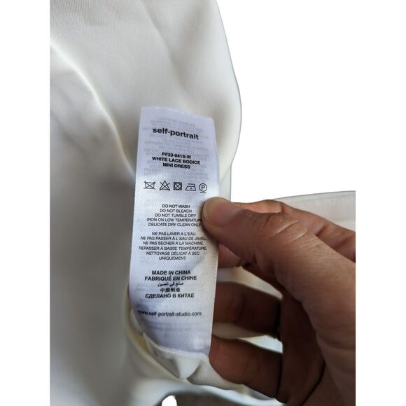 NWT Self Portrait Diamante accent‎ white lace bodice mini dress size 6 - Picture 12 of 14